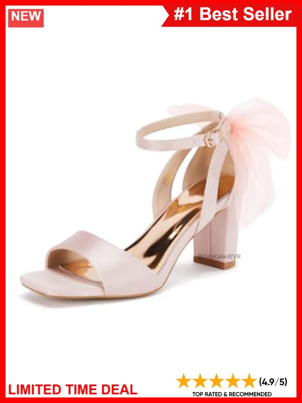 Satin Bow Tie Heeled Sandals Chunky Block Heel Ankle Strap Dress Shoes